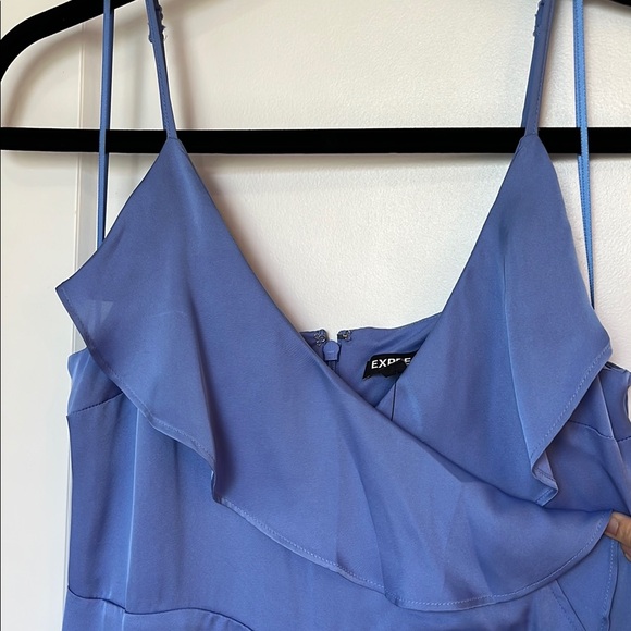 Express Blue Ruffle Dress - Picture 3 of 10